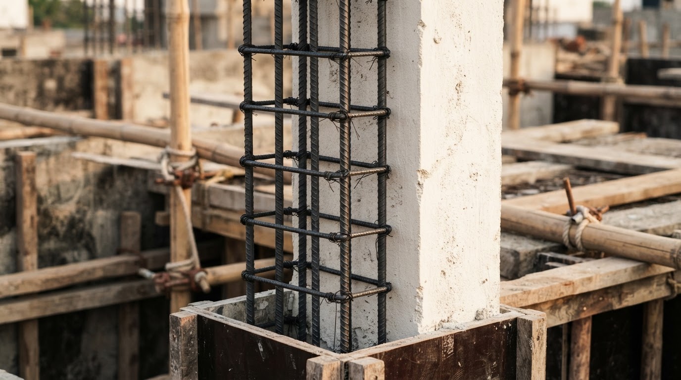 Reinforced concrete pillar and structural framework