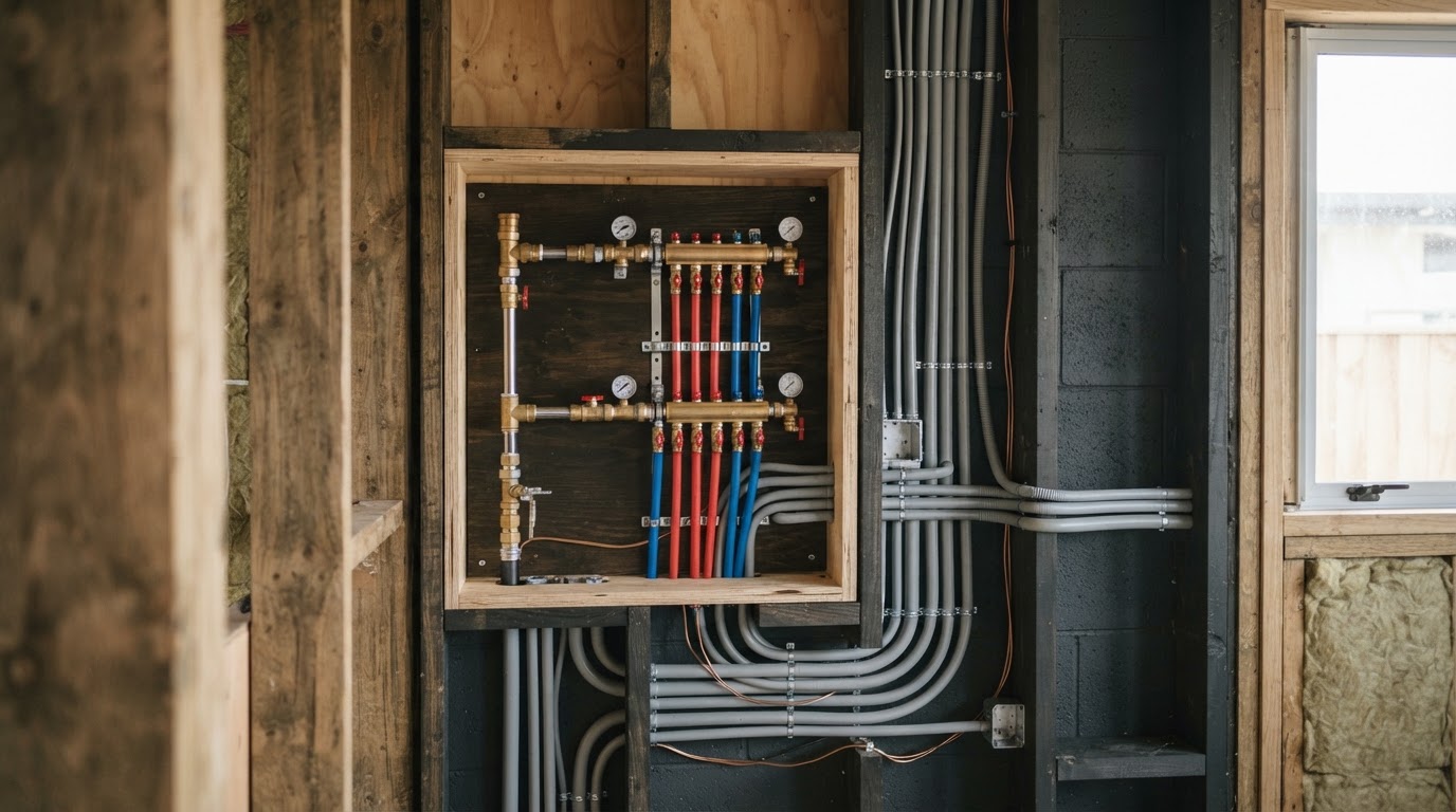 Concealed conduit distribution and precision plumbing
